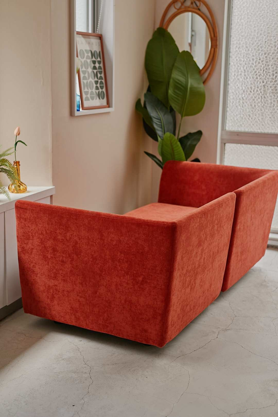 Terracotta Cube Separate Sofa