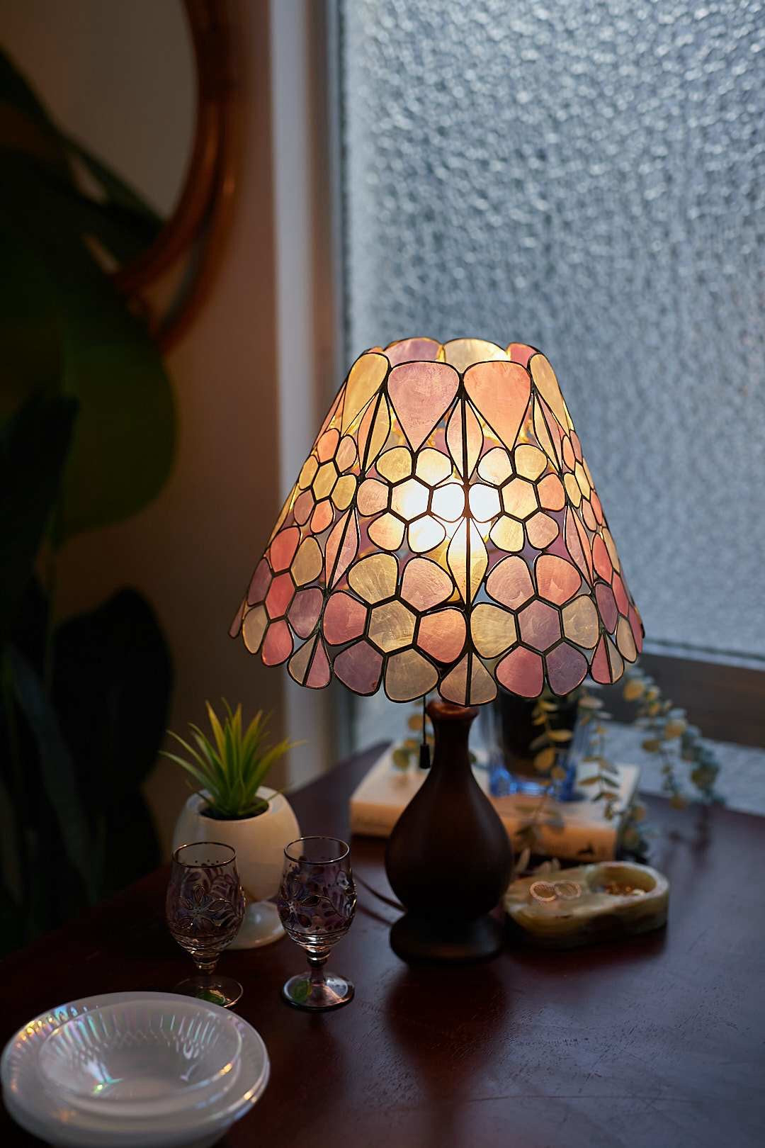Pastel Flower Capiz Lamp