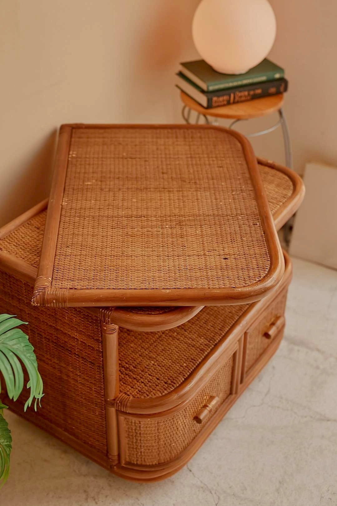 Rattan low cabinet