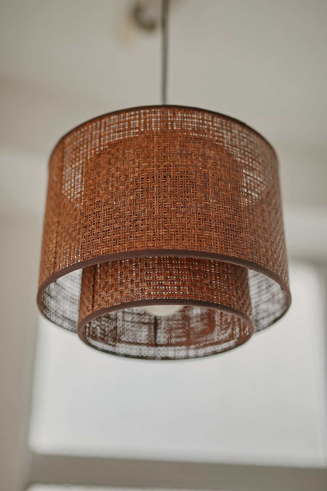 Double Rattan Pendant Light