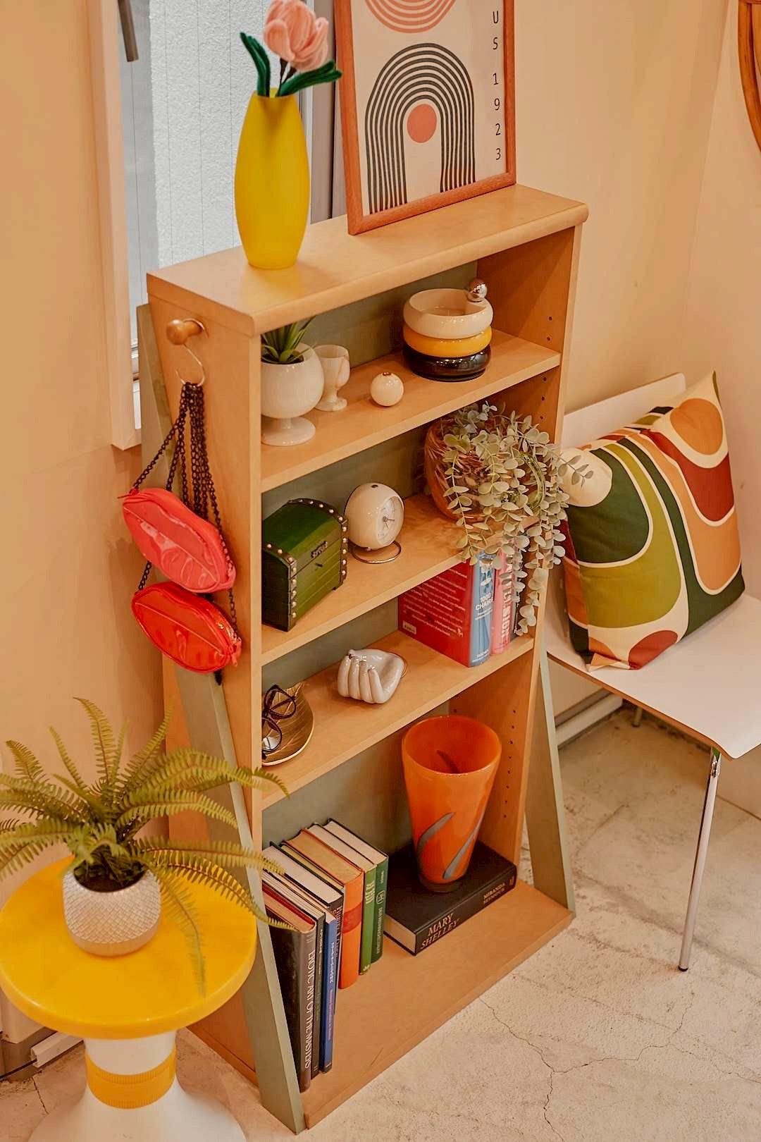 Mint green Open Bookshelf