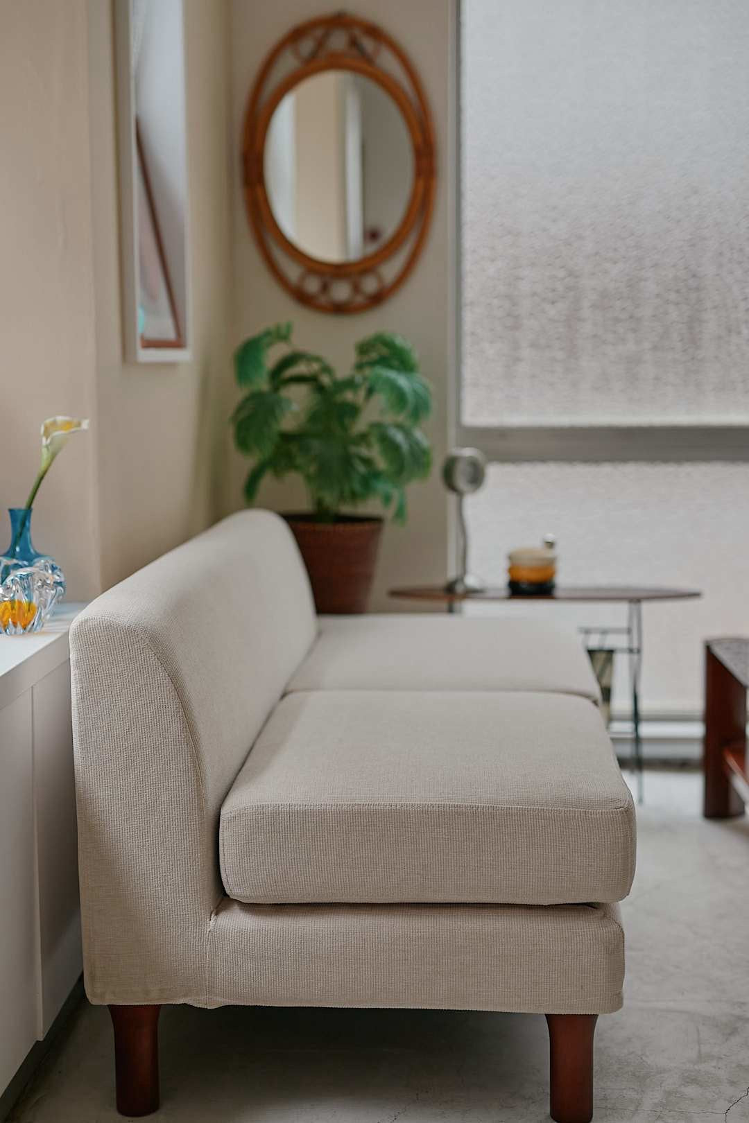 Ivory Square Low Sofa
