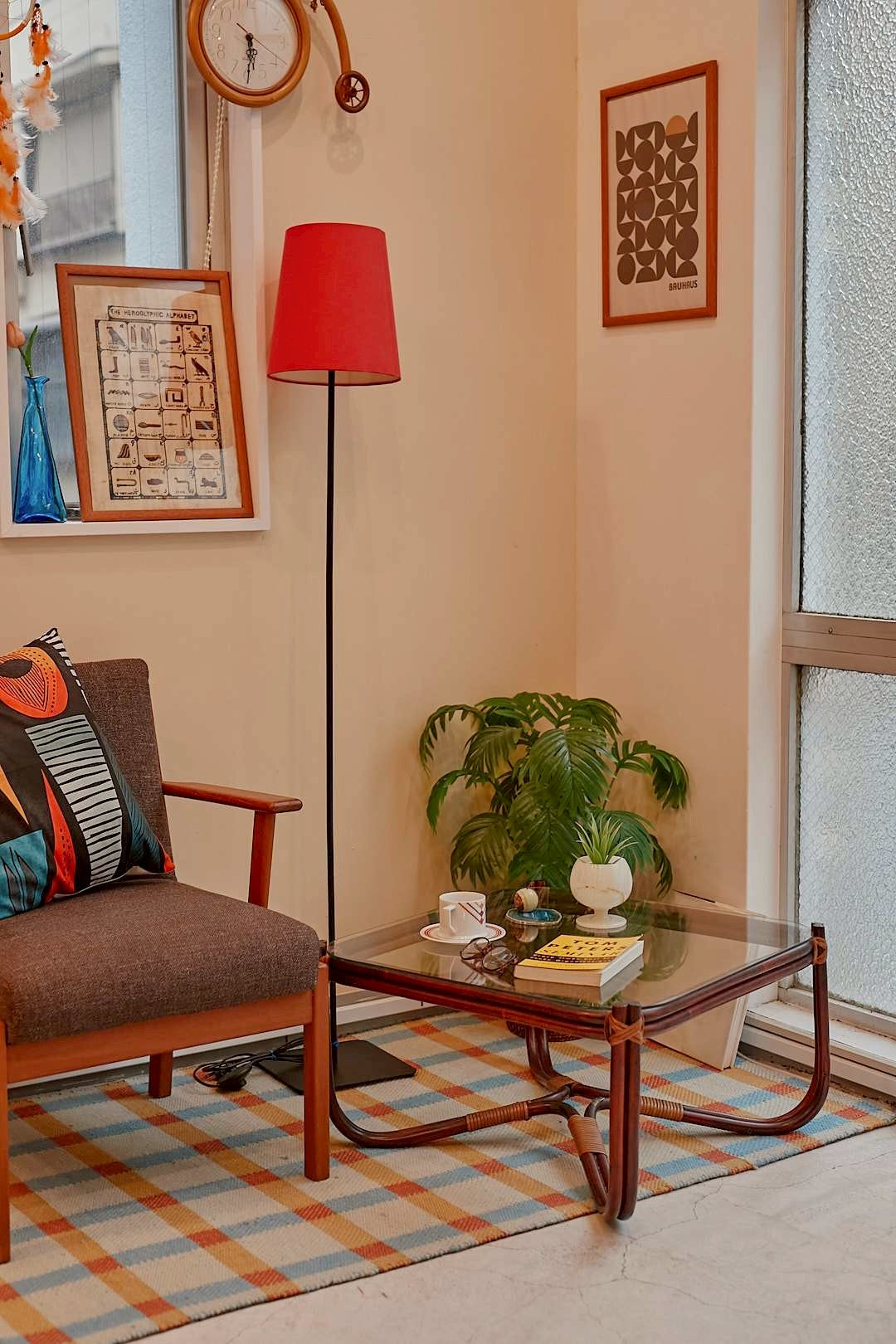 Arch Rattan Glass Table