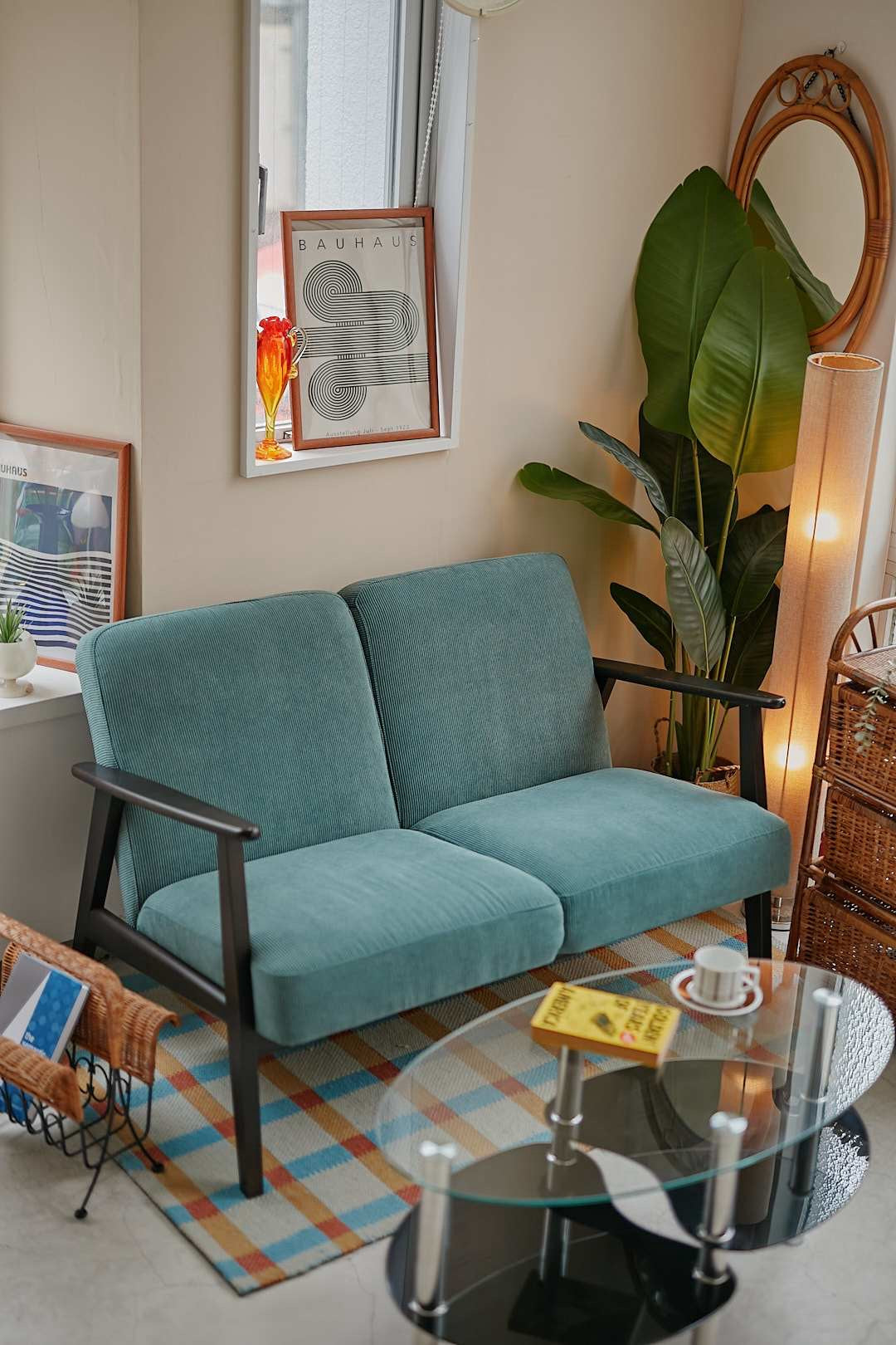 Blue Green Corduroy Sofa