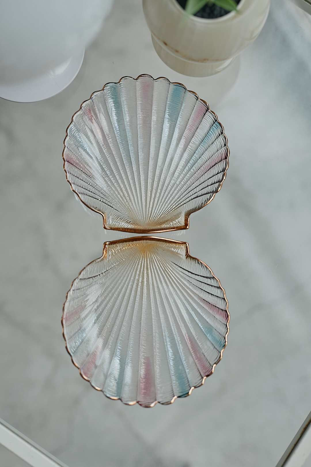 Pastel Shell Glass Tray