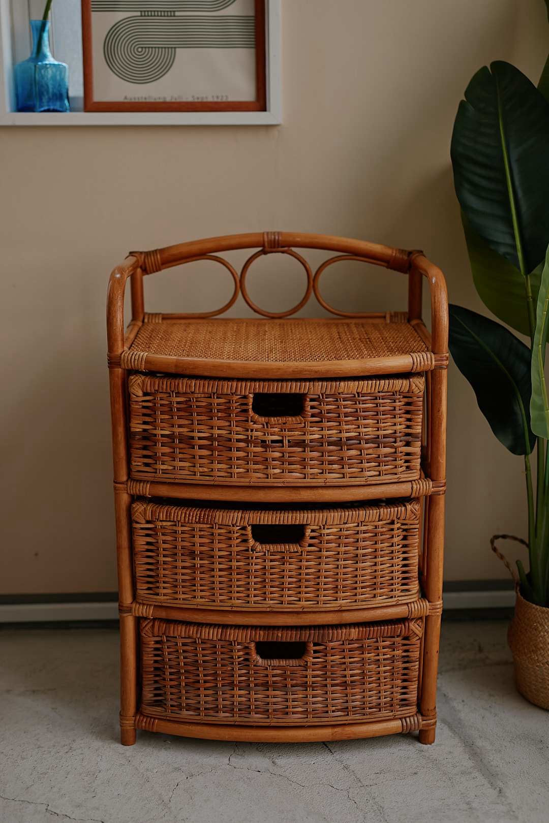 3Drawer Rattan Chest