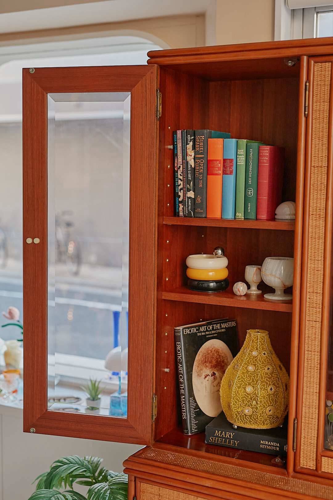 Hand woven rattan cupboard
