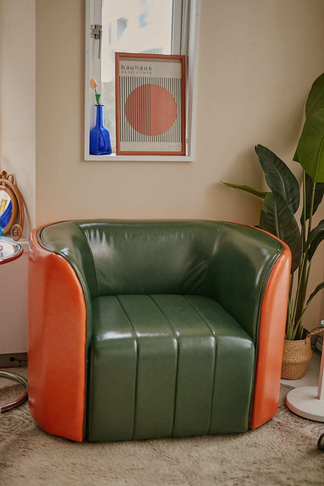 Orange×Green Vintage Lounge Sofa