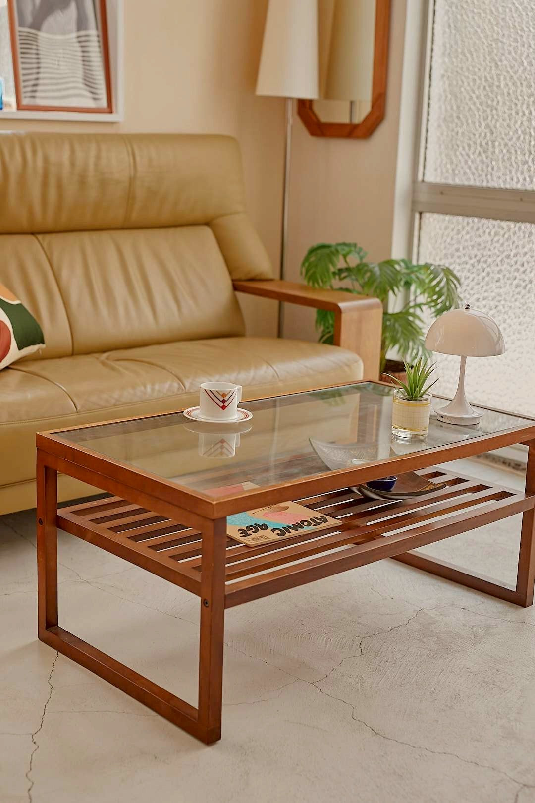 Glass & Wood Coffee Table