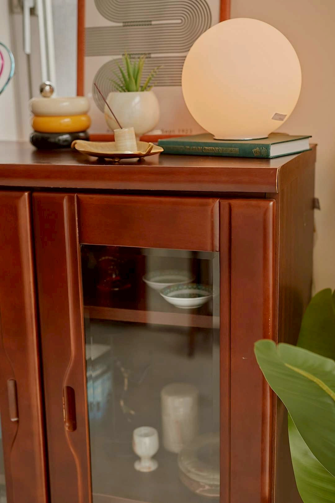 Walnut Display Cabinet