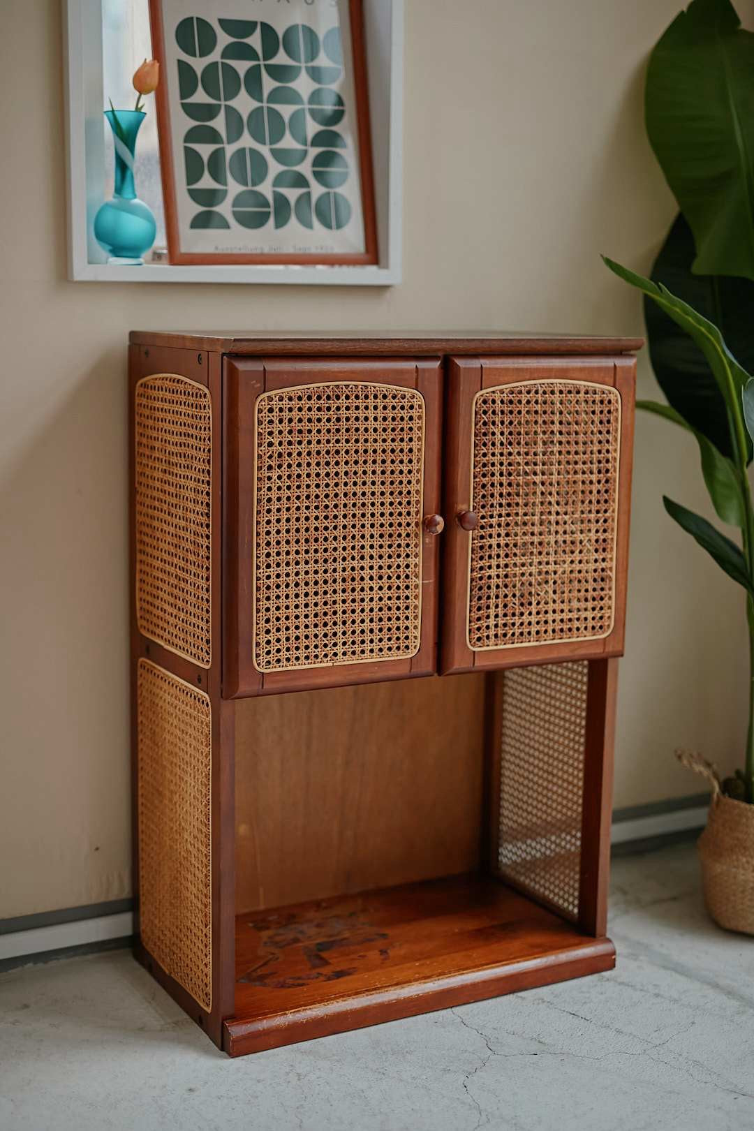 Rattan Frame Storage Shelf