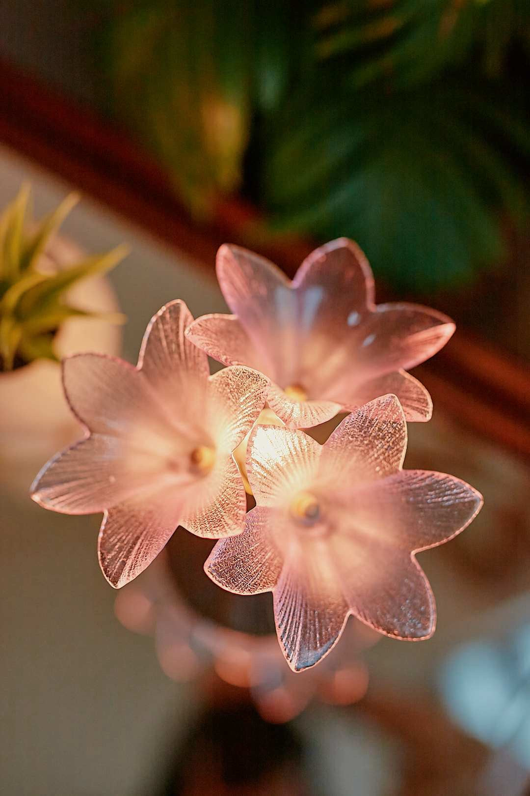 HOYA ブルーフラワーガラスランプ